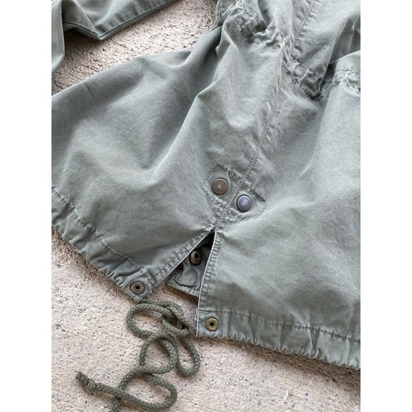 Vintage Ambiance Y2K Womens Size M Hooded Army Green Cotton Utility Jacket Adjus - Picture 7 of 10
